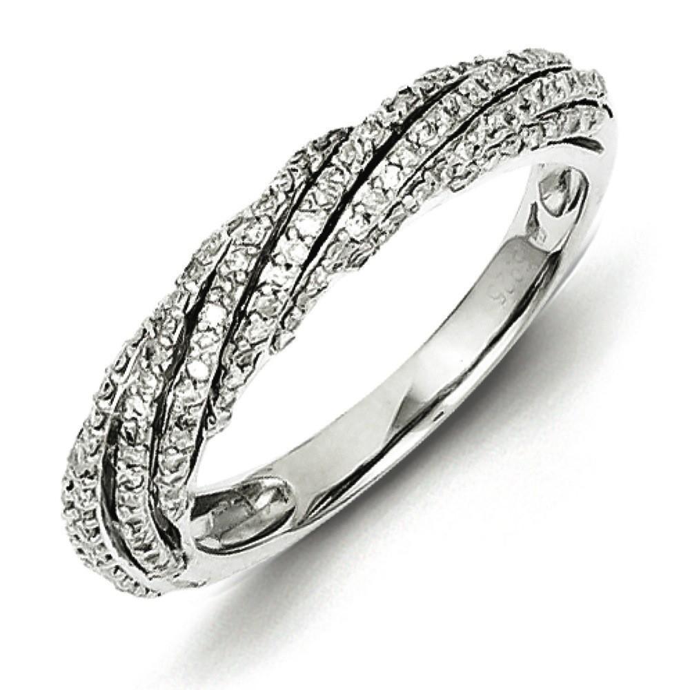 Jewelryweb Sterling Silver Diamond Band Ring - Size 7