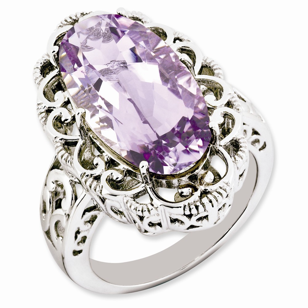 Jewelryweb Sterling Silver Pink Quartz Ring - Size 9