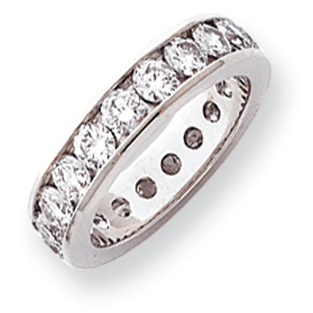 Jewelryweb Platinum Diamond Eternity Band Ring - Size 4