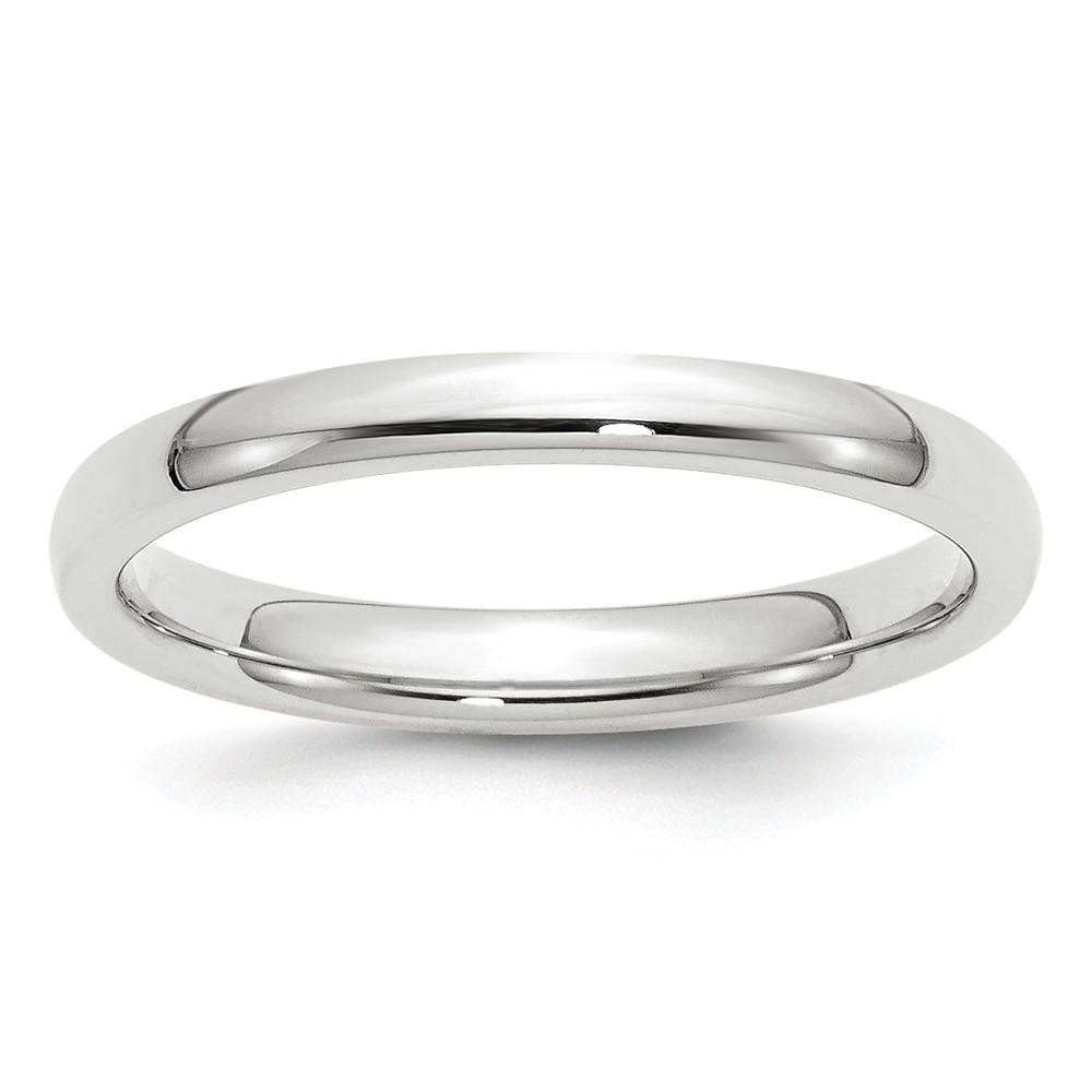 Jewelryweb Palladium Medium Weight Comfort Fit 2.50mm Band Ring - Size 9