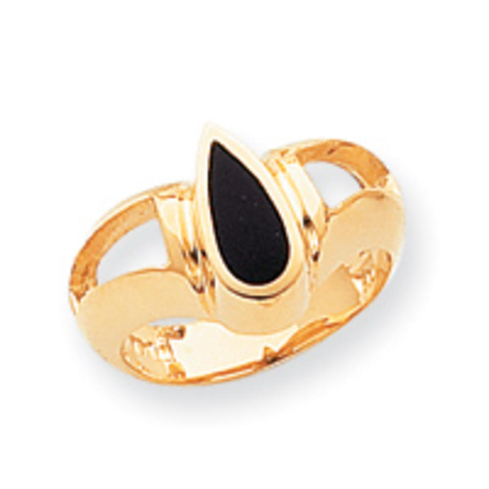 Jewelryweb 14k Black Simulated Onyx Ring - Size 7