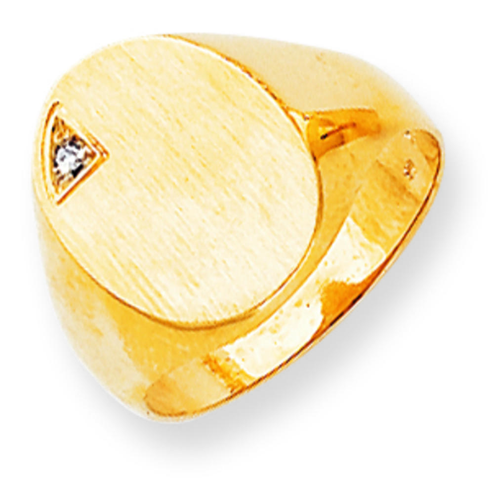 Jewelryweb 14k Diamond Mens Signet Ring