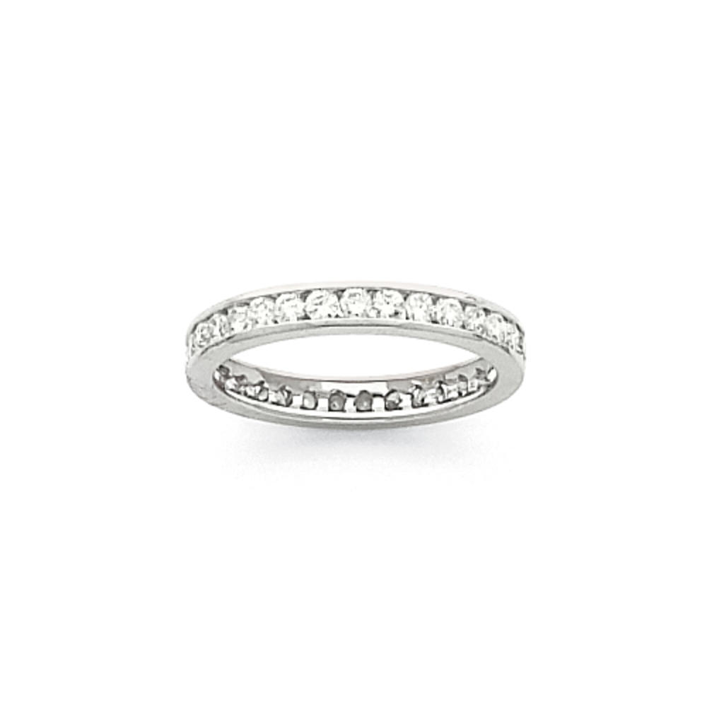 Jewelryweb 14k White Gold Diamond Eternity Band Ring - Size 5