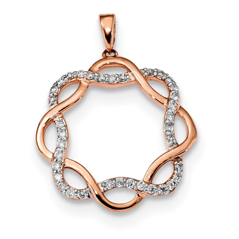 Jewelryweb 14k Rose Gold Diamond Pendant