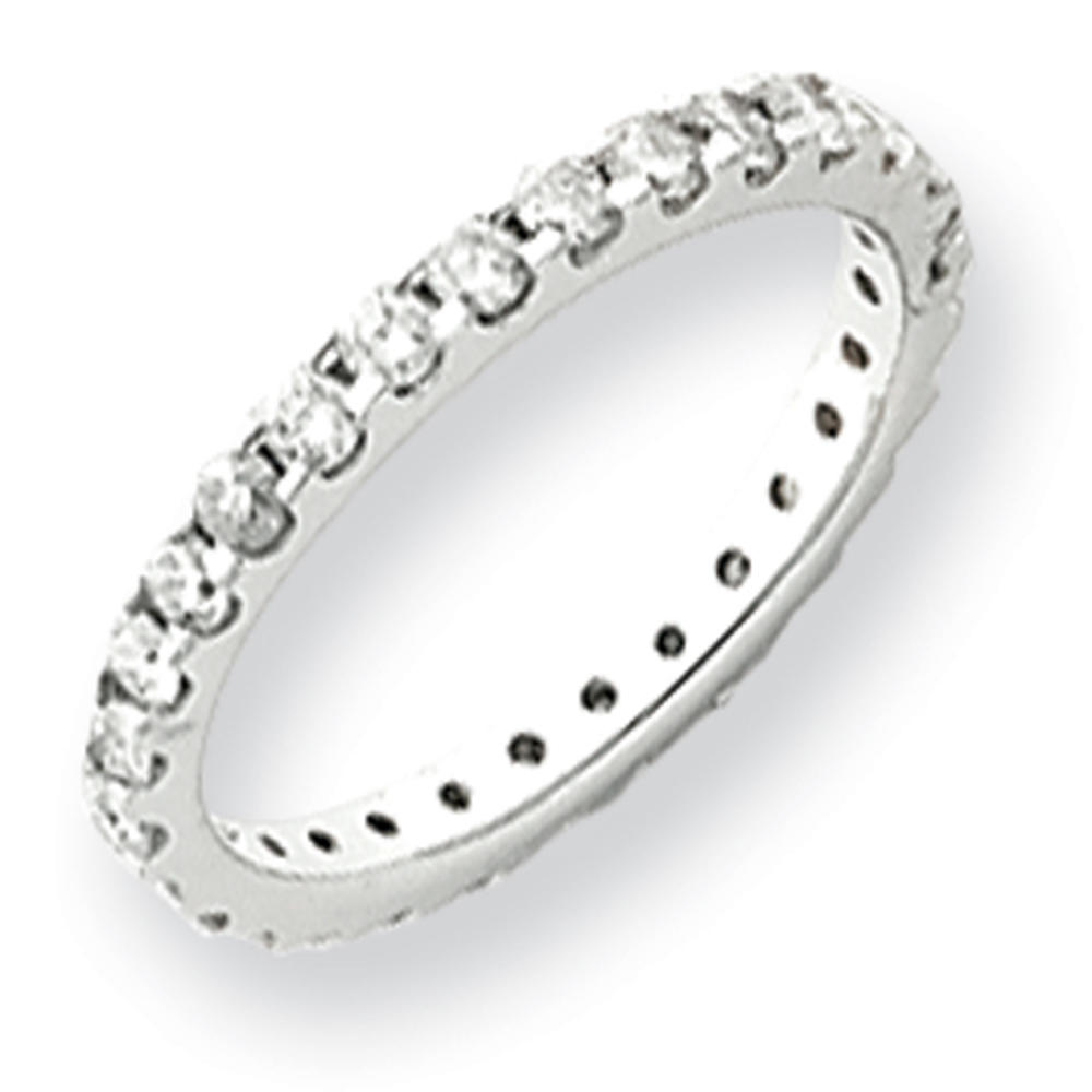 Jewelryweb 14k White Gold Diamond Eternity Band Ring - Size 8.5