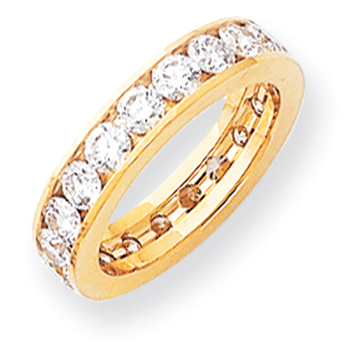 Jewelryweb 14k Yellow Gold Diamond Eternity Band Ring - Size 4