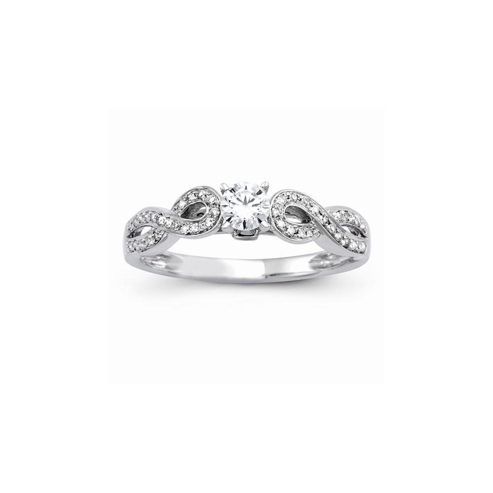 Jewelryweb 14k White Gold Engagement Ring