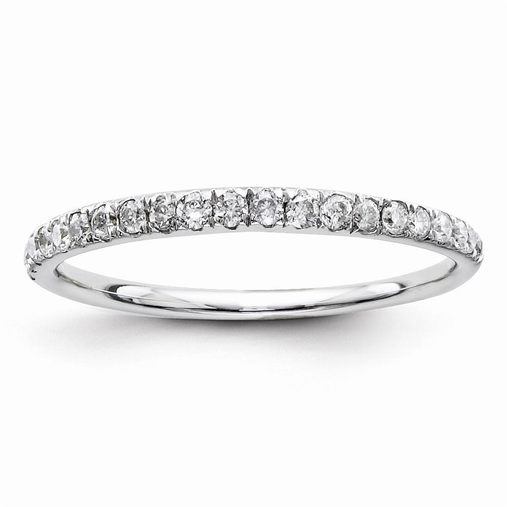Jewelryweb 14k White Gold Diamond Bridal Wedding Band Ring