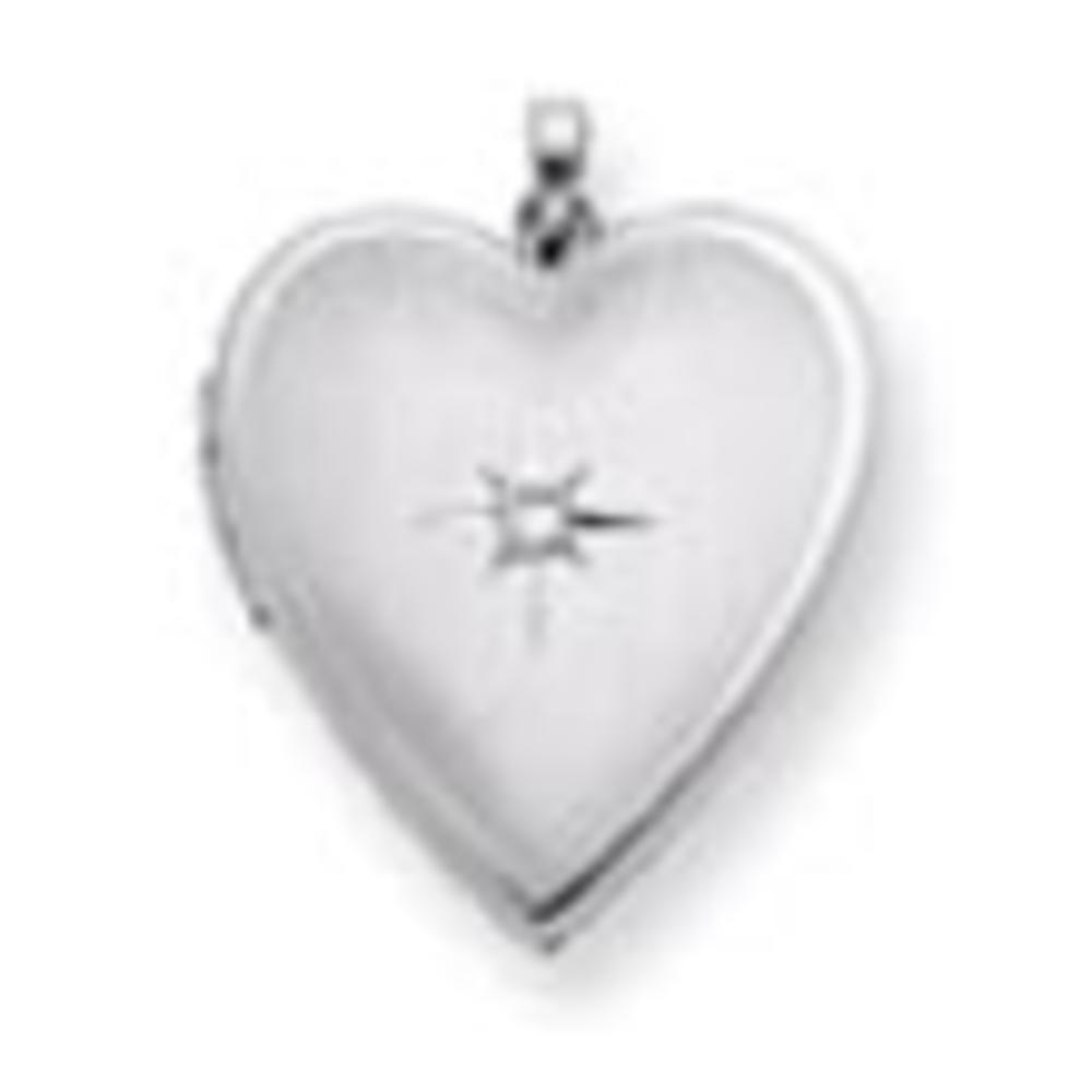 Jewelryweb Karat Plat DIAMOND TOUCH HEART LOCKET