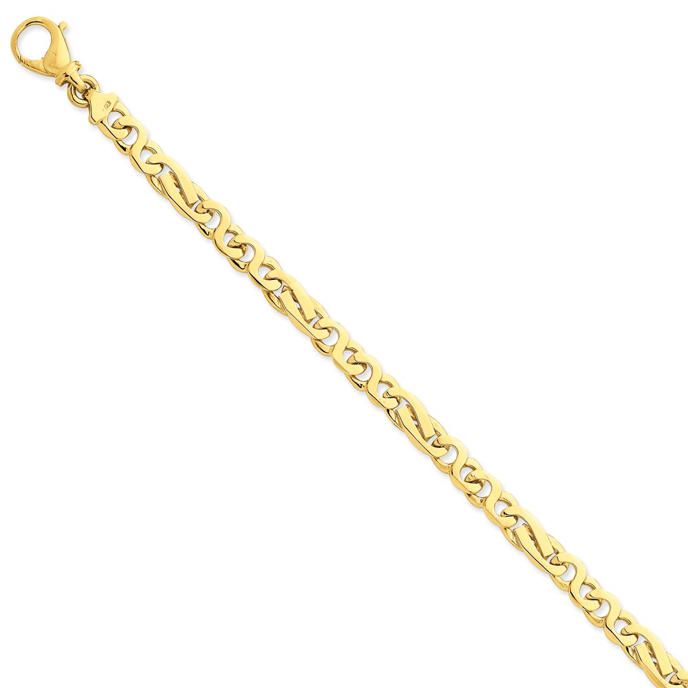 Jewelryweb 14k Yellow Gold 6.5mm Polished Fancy Link Chain Necklace - 18 Inch
