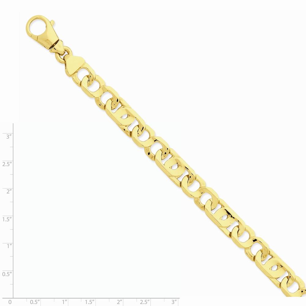 Jewelryweb 14k 10.25mm Polished Fancy Link Chain Bracelet - 9 Inch