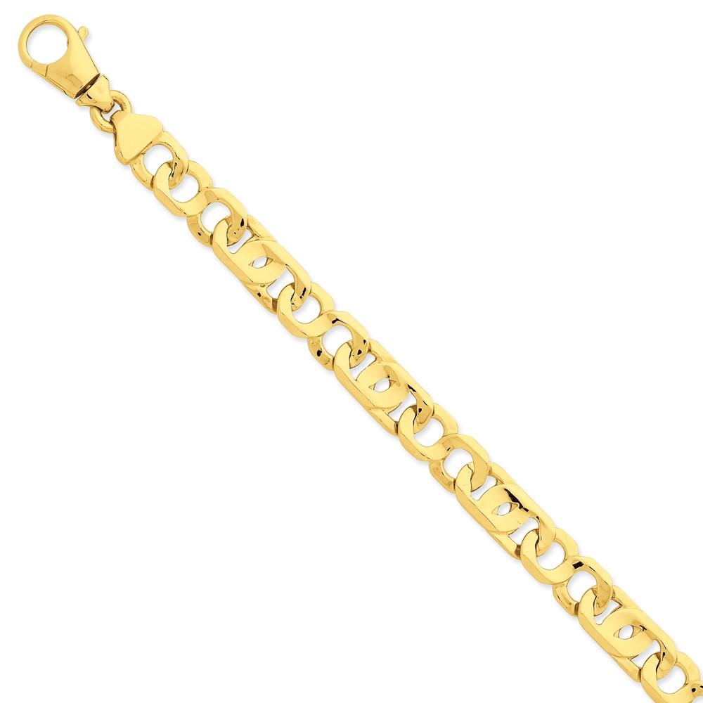 Jewelryweb 14k 10.25mm Polished Fancy Link Chain Bracelet - 9 Inch