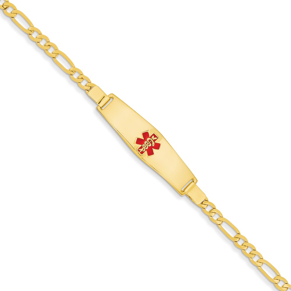 Jewelryweb 14k Yellow Gold Medical Jewelry Bracelet - 8 Inch
