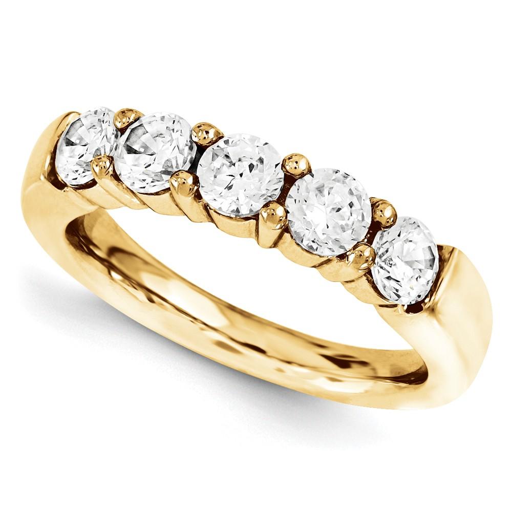 Jewelryweb 14k Yellow Gold Diamond Band Ring