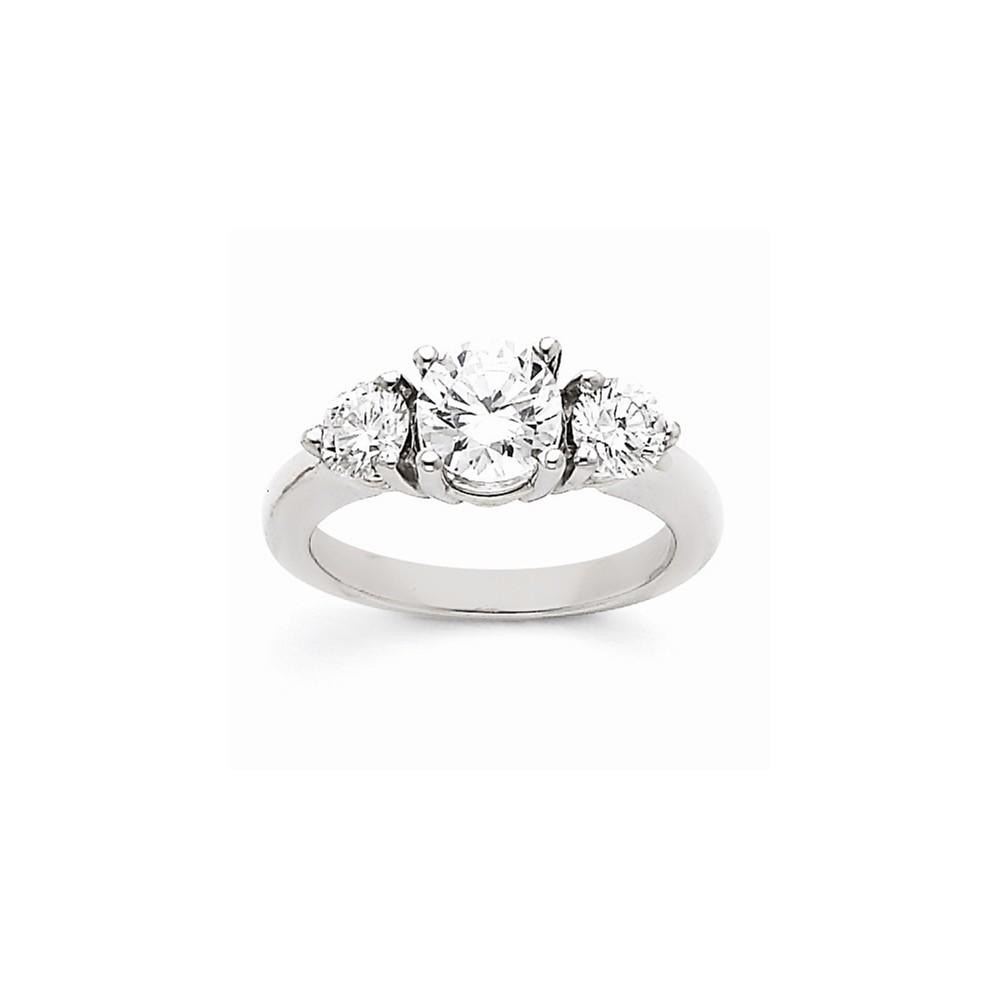 Jewelryweb 14k White Gold Diamond Three Stone Ring