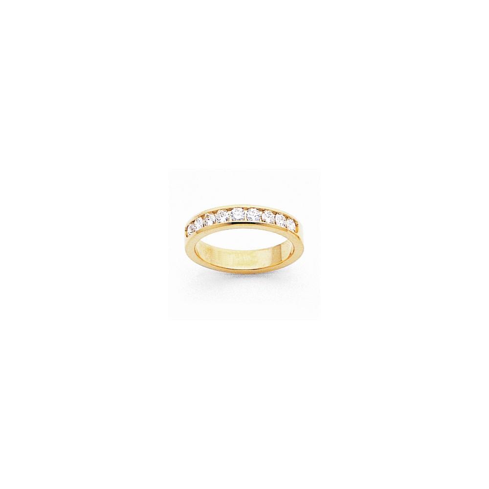 Jewelryweb 14k Yellow Gold Diamond channel Band Ring - Size 6