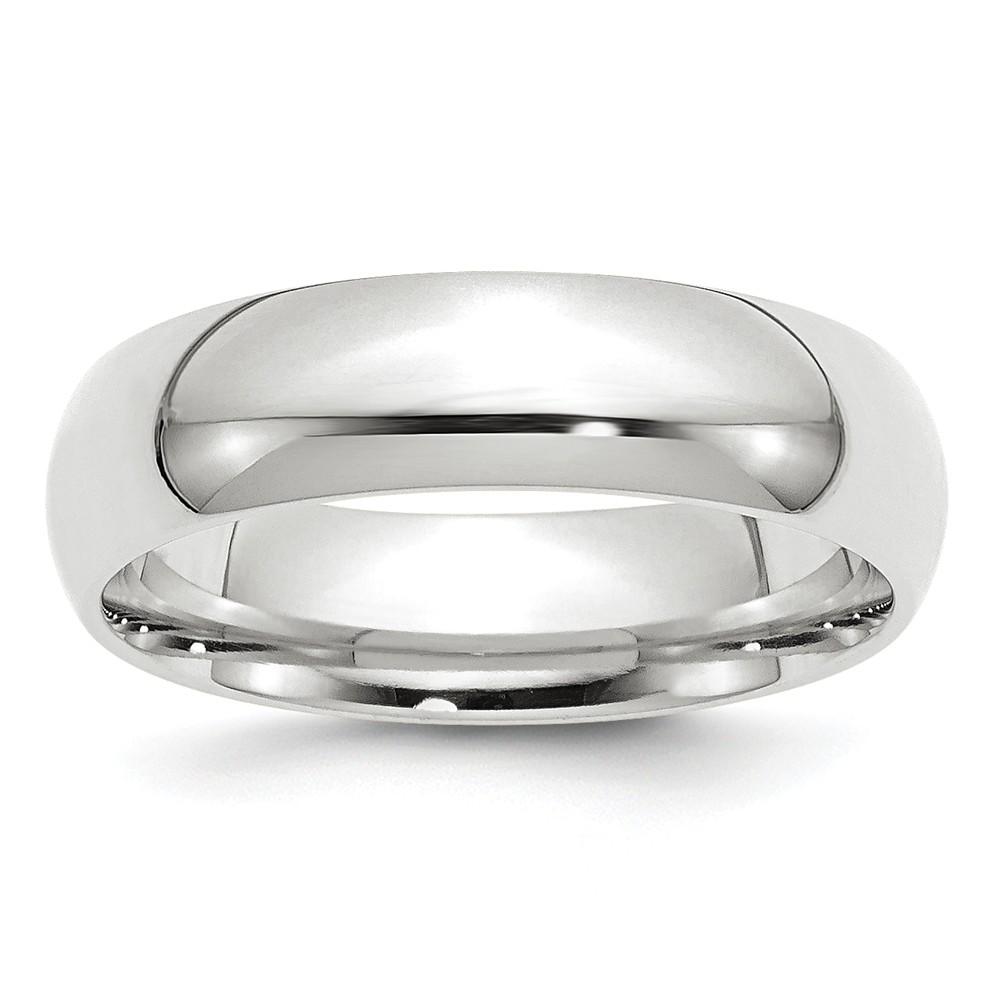 Jewelryweb Palladium Heavy Weight Comfort Fit 6.00mm Band Ring - Size 7