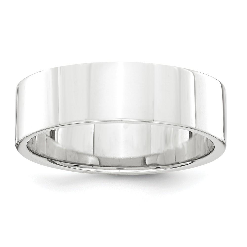 Jewelryweb Palladium Flat Comfort Fit 6.00mm Band Ring - Size 4.5