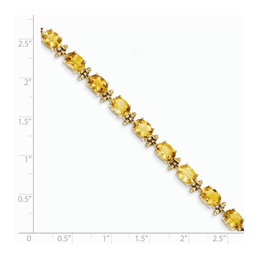 Jewelryweb 14k Yellow Gold Citrine Bracelet - 7 Inch - 7mm - Box Clasp