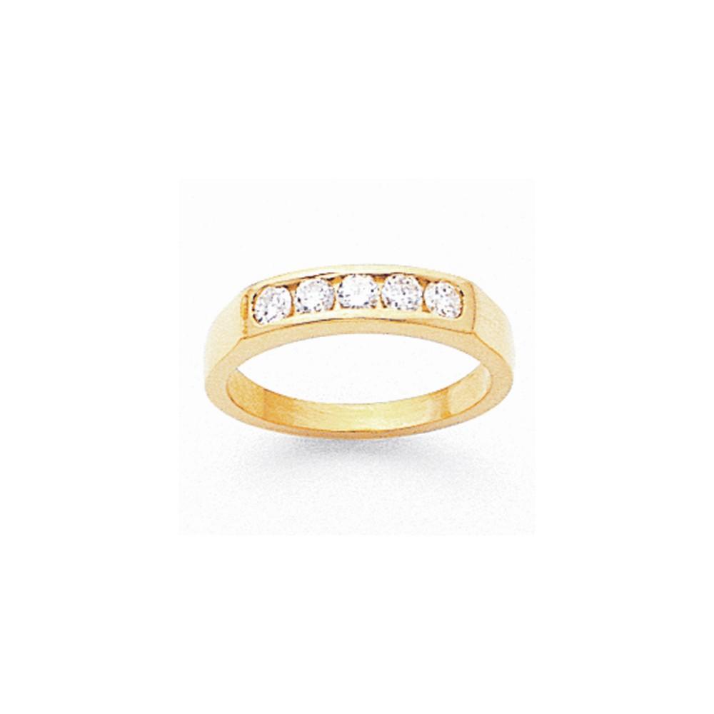 Jewelryweb 14k Yellow Gold Diamond Channel Band Ring