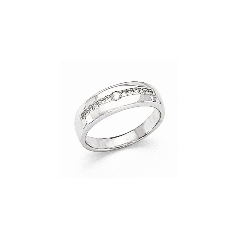 Jewelryweb 14k White Gold Diamond Mens Ring