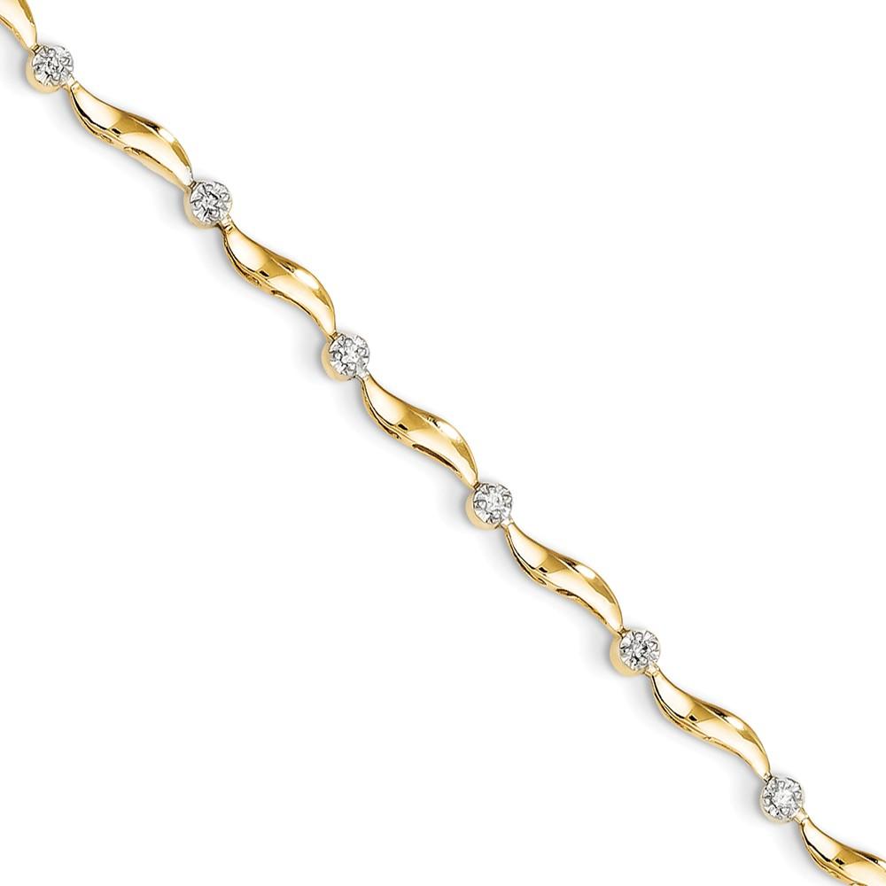 Jewelryweb 14k Yellow Gold Diamond Bracelet