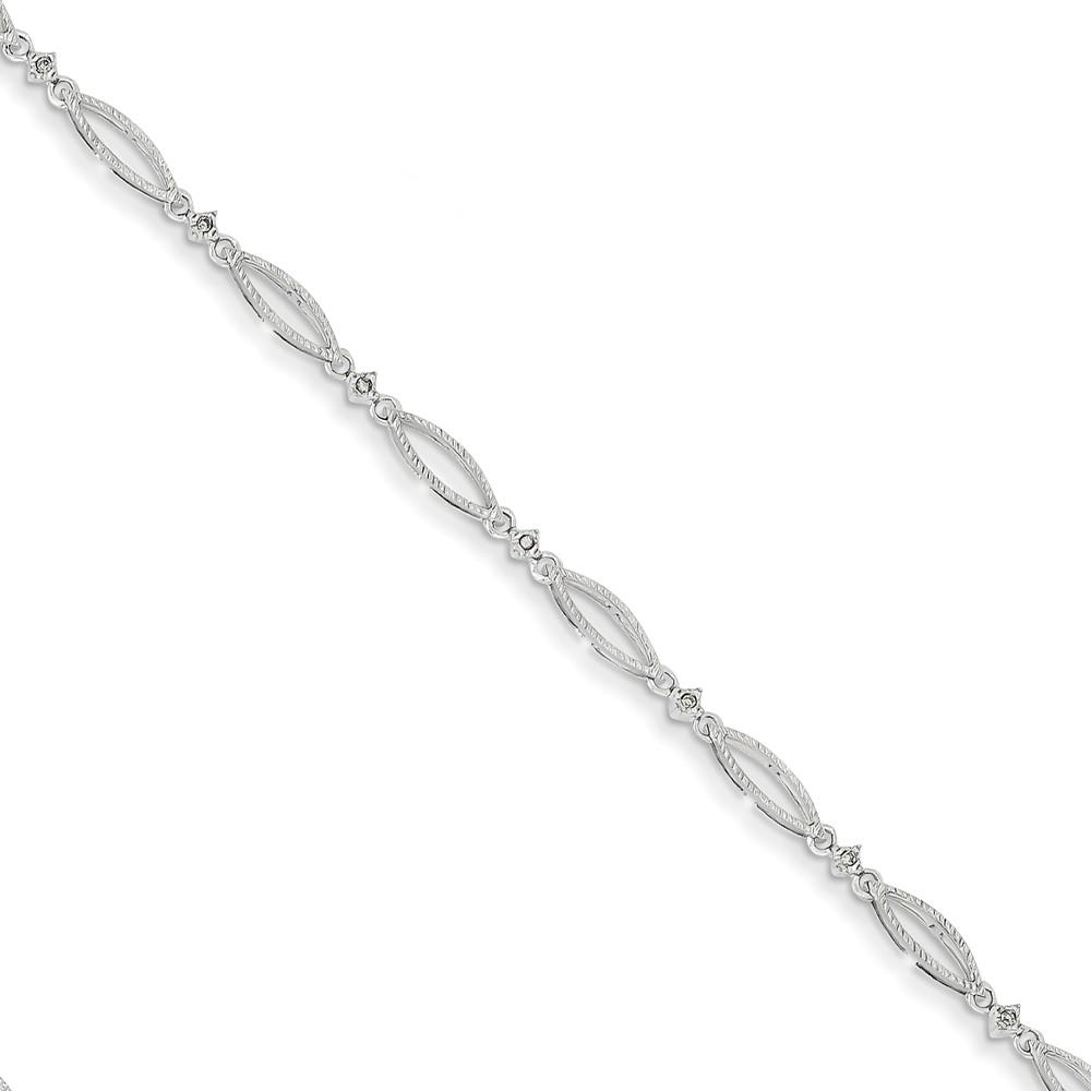 Jewelryweb 14k White Gold Diamond Bracelet