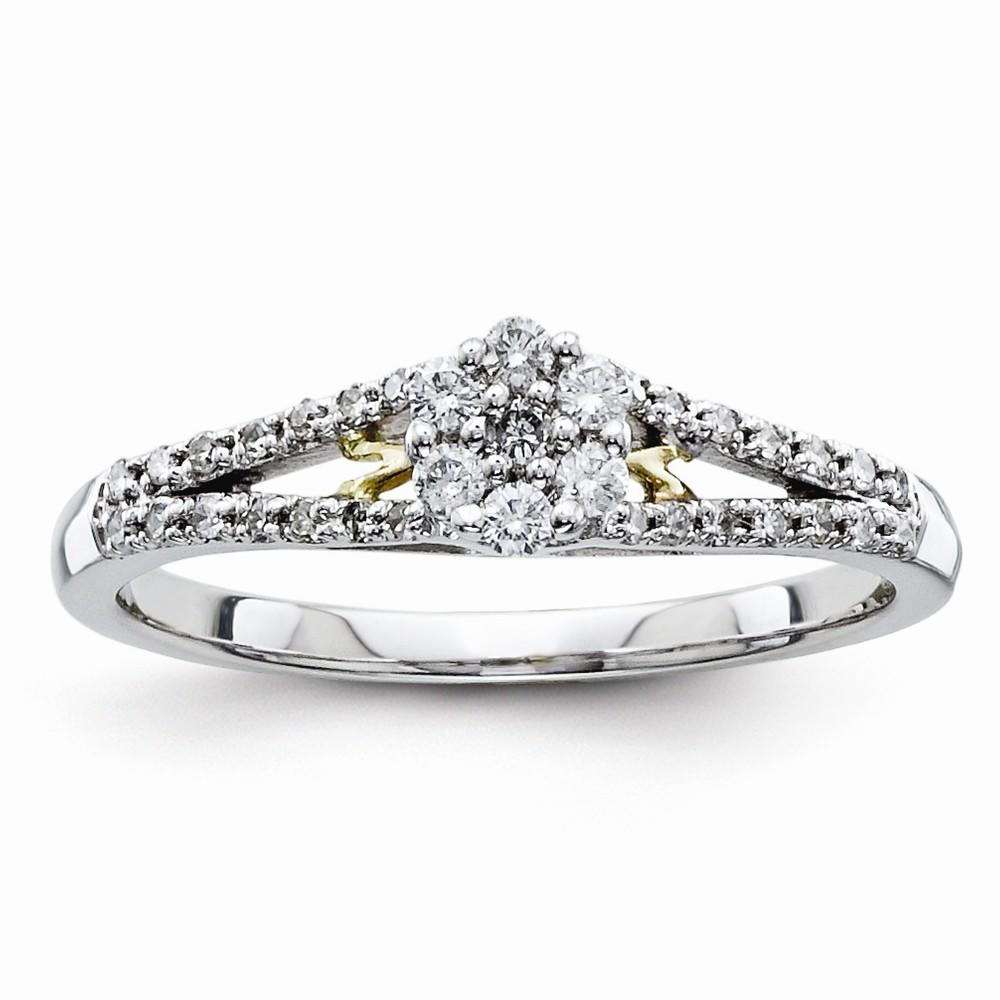 Jewelryweb 14k Two-Tone Gold Diamond Engagement Ring