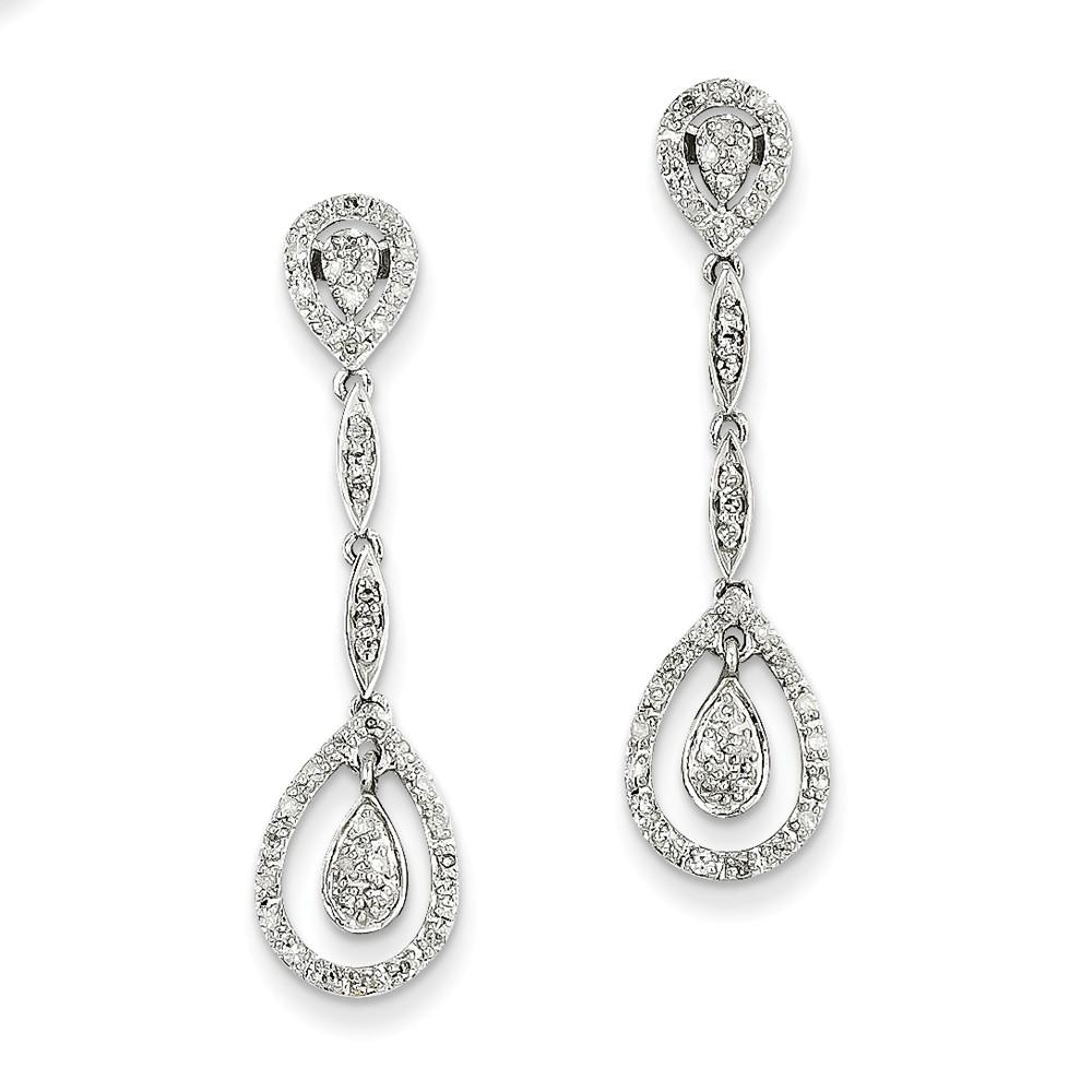 Jewelryweb 14k White Gold Diamond Earrings