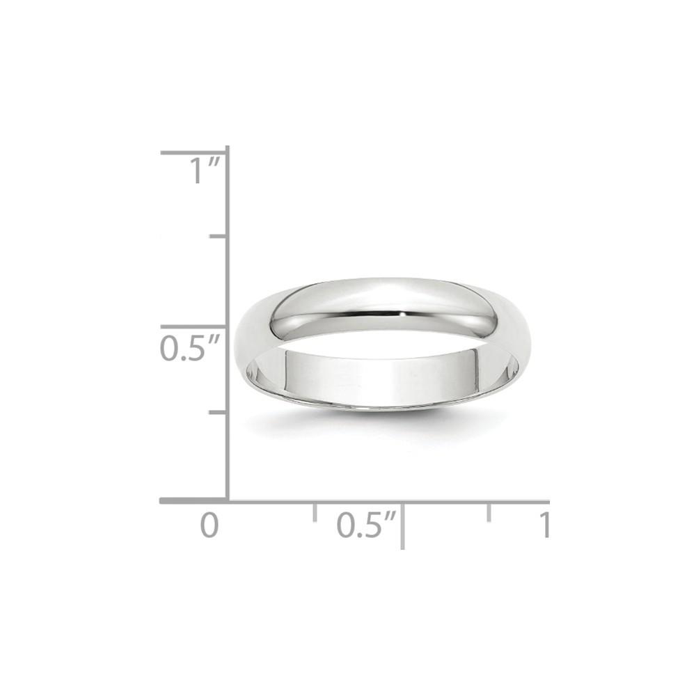 Jewelryweb 10k White Gold 4mm Ltw Half Round Band Size 8 Ring