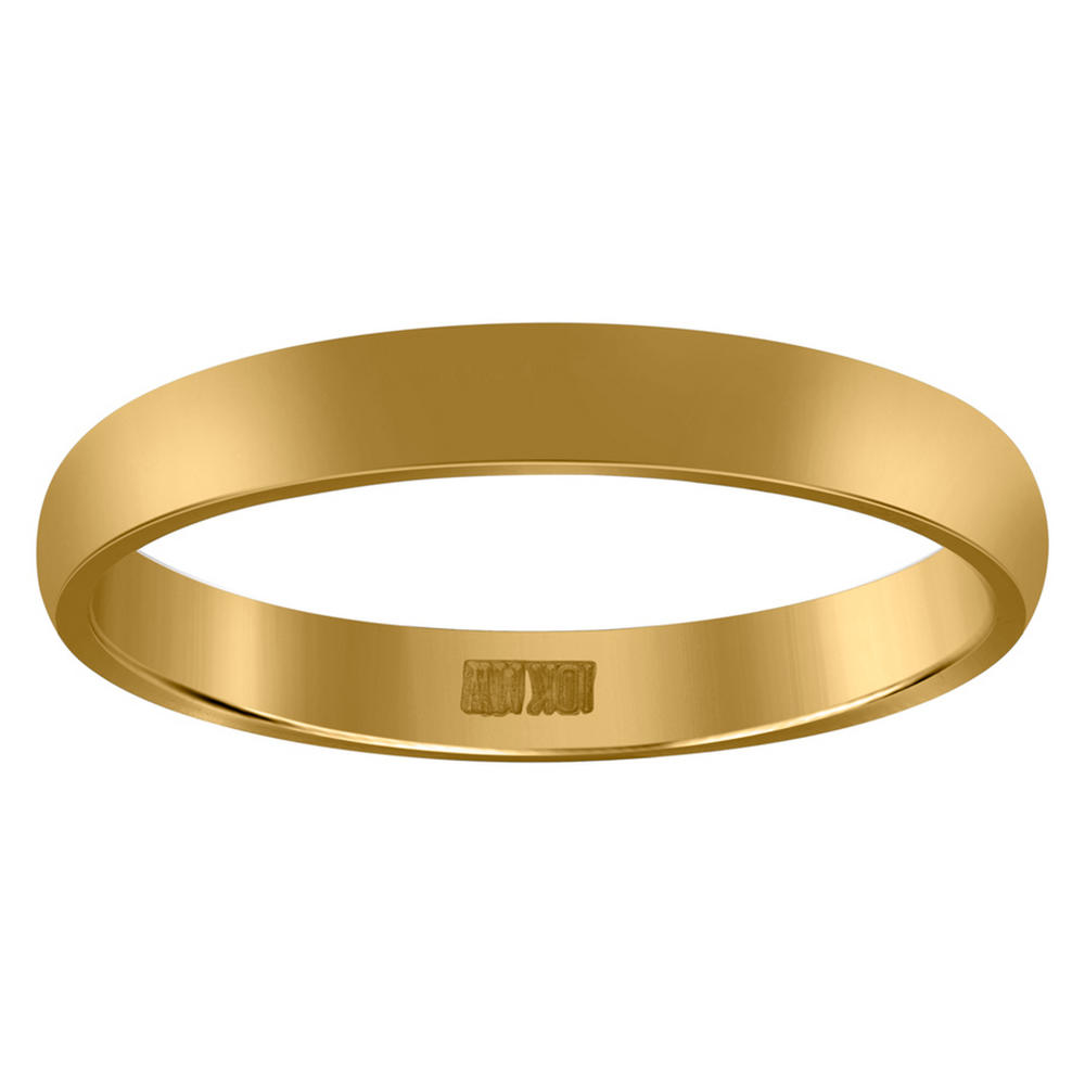 Jewelryweb 10k Yellow Gold Mens Womens Unisex Wedding Band Comfort Fit 3mm Size 11