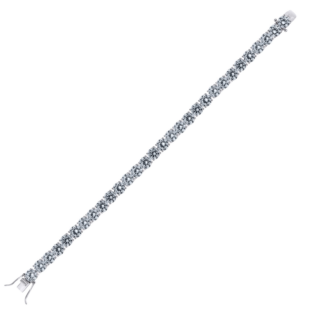 Jewelryweb Sterling Mens Womens Unisex 7mm 8 Inch Cubic Zirconia Tennis Bracelet