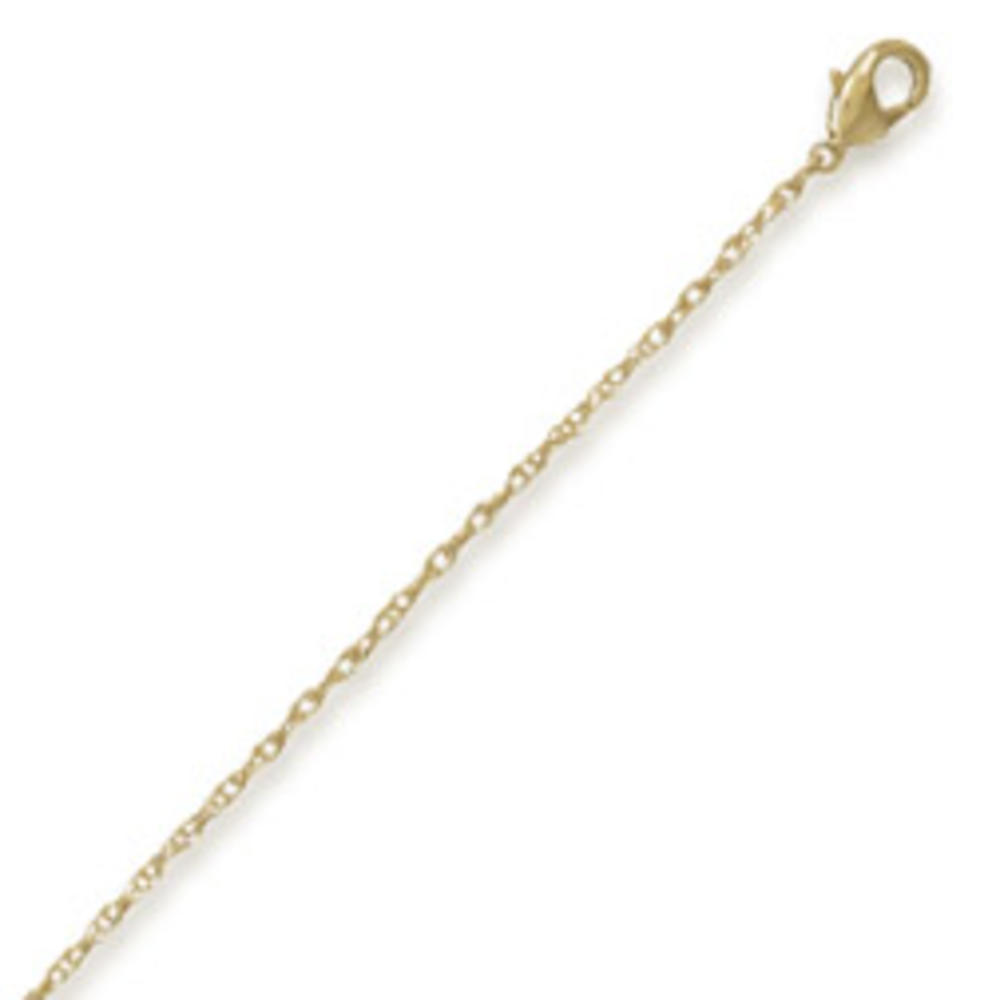 Jewelryweb 18 Inch 14 Karat Gold-Flashed Rope Chain Necklace Chain Measures 1mm Nickel Free and Lead Free.