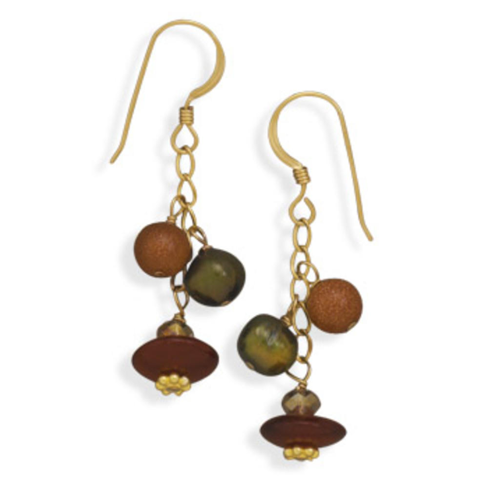 Jewelryweb 14/20 Gold Filled Multibead Drop Earrings