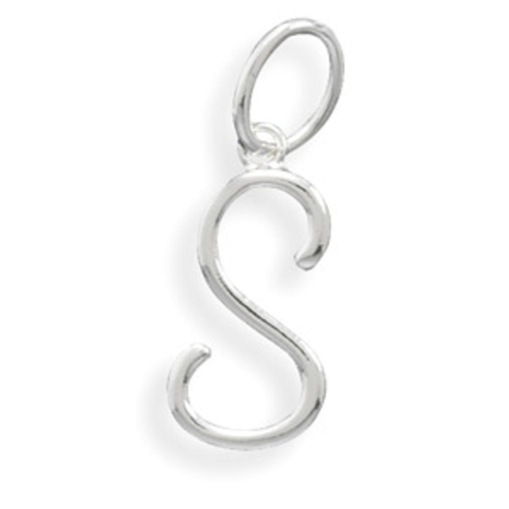 Jewelryweb Polished S Fashion Pendant Measures 14mm X 40 Silver Plated Nickel Free and Lead Free Charm