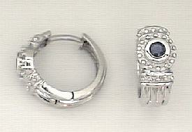 Jewelryweb Antique Sapphire Huggies Earrings