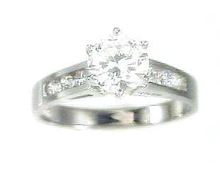 Jewelryweb Cubic Zirconia Cubic Zirconia One Carat Center Engagement Ring - Size 7.0