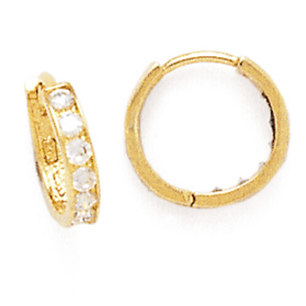 Jewelryweb 14k Small Earrings With Cubic Zirconia .42tcw