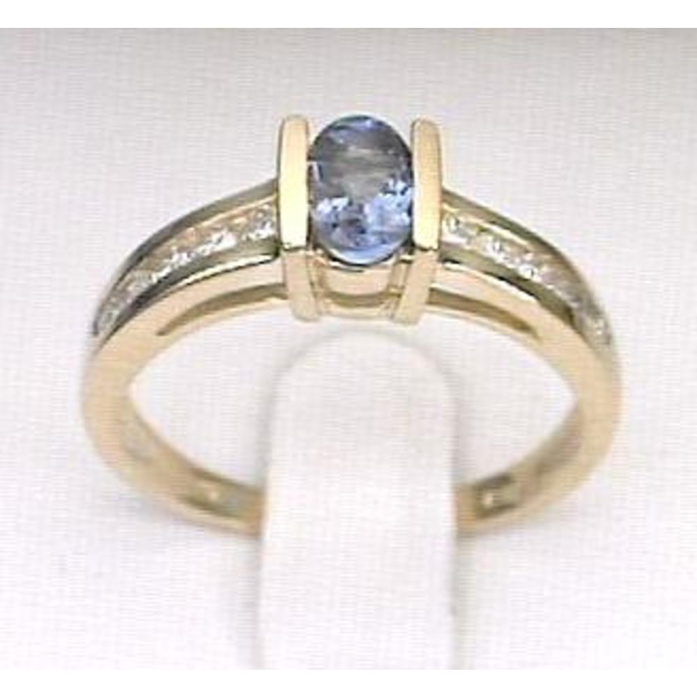 Jewelryweb Elegant Tanzanite and Diamond Ring - Size 8.5