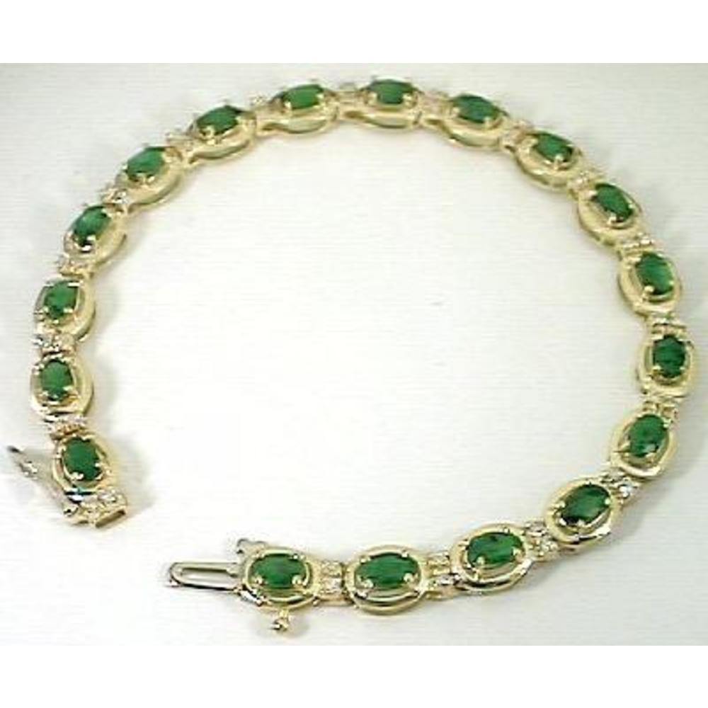 Jewelryweb Emerald and Diamond Bracelet