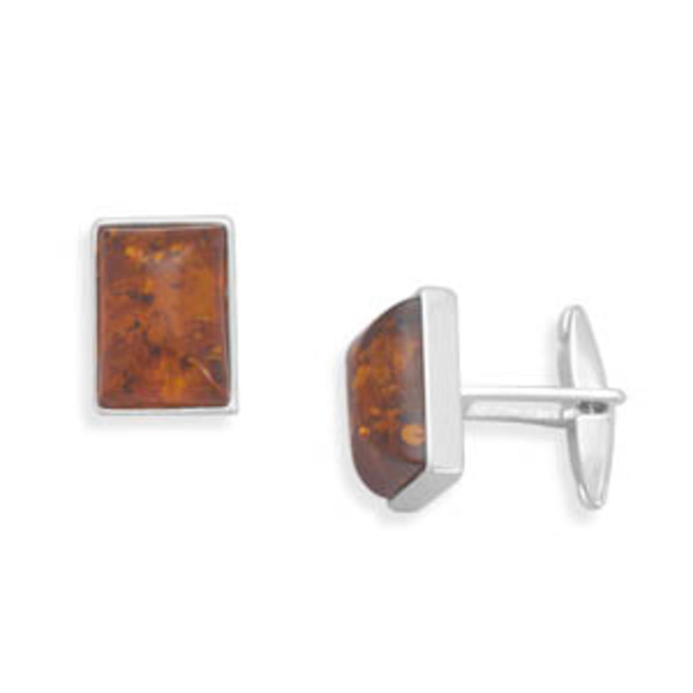 Jewelryweb Sterling Silver Amber Cuff Links Baltic Amber Is 15mm X 11mm
