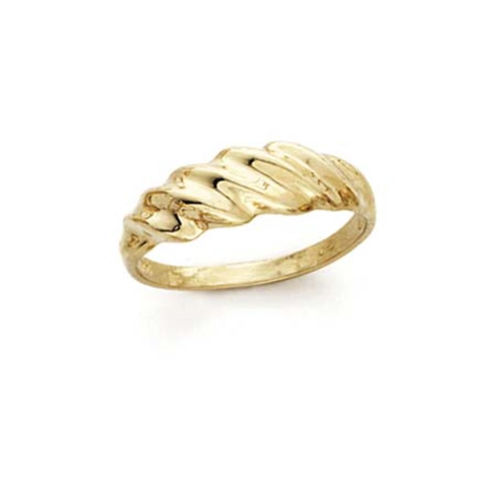 Jewelryweb 14k Yellow Gold Shrimp Style - Ring - Size 7.0