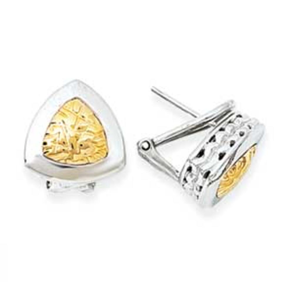 Jewelryweb Sterling Silver And 14k Clip Earrings