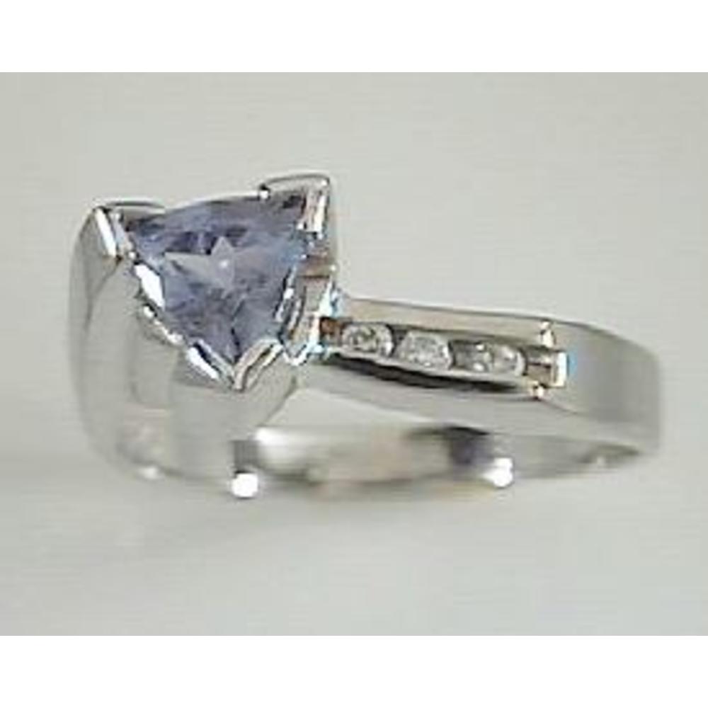 Jewelryweb WG Trilliant and Diamond Tanzanite Ring - Size 7.0
