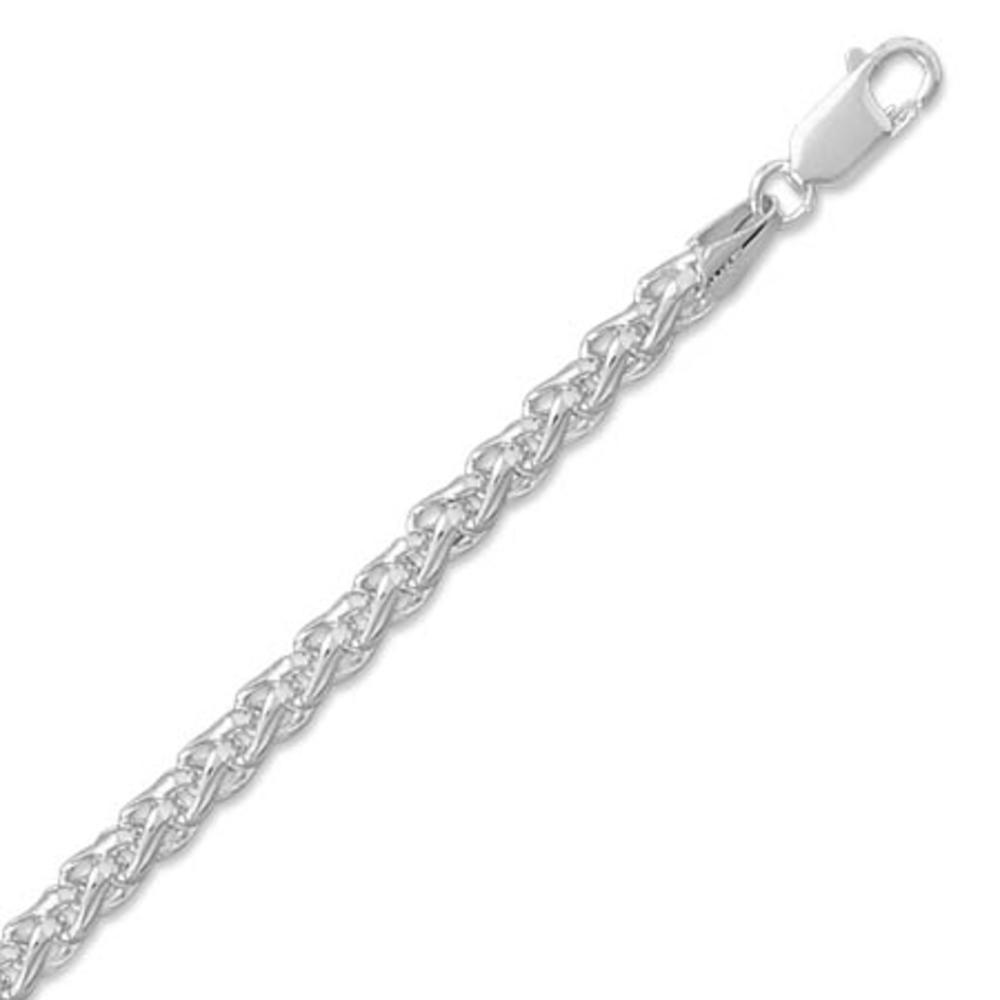 Jewelryweb Sterling Silver 24 Inch French Wheat Chain Necklace 3.5mm Wide With Lobster Clasp
