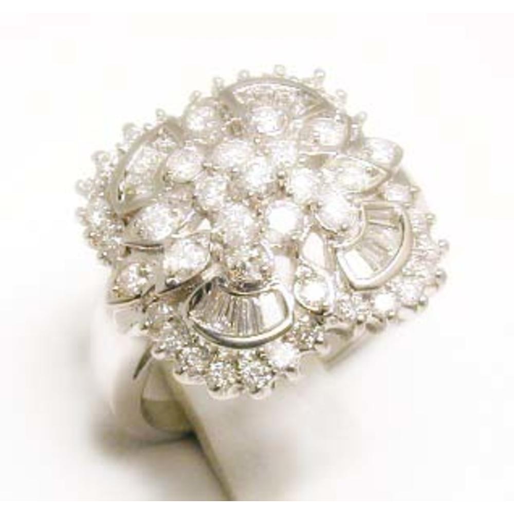 Jewelryweb Baguette and Round Diamond Cluster Ring - Size 8.0