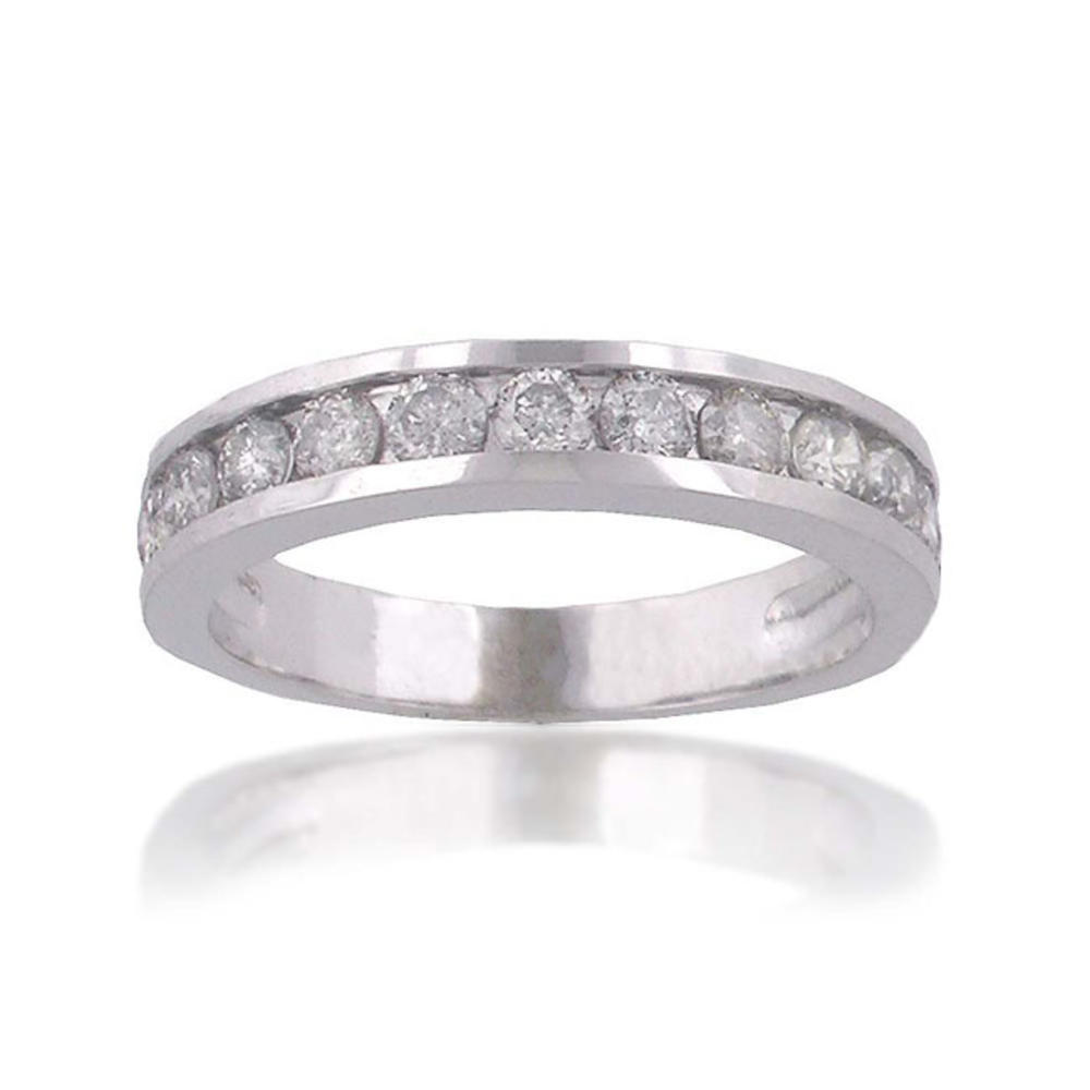Jewelryweb 14k White Band Diamond Ring - Size 6.5