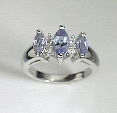 Jewelryweb WG Tanzanite and Diamond Ring - Size 9.0