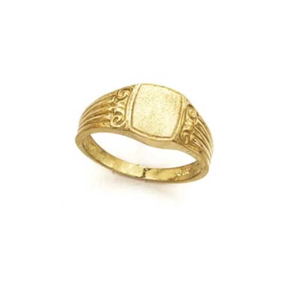 Jewelryweb 14k Yellow Gold Signet Mens Ring - Size 10.0