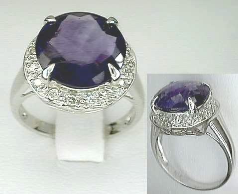 Jewelryweb Effy Col. Rd Cushion Amethyst and Diamond Ring - Size 8.5